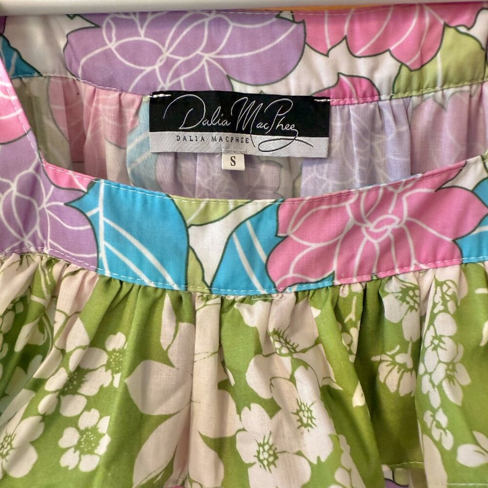 Dalia MacPhee Floral Patchwork Multicolor Ruffled… - image 4